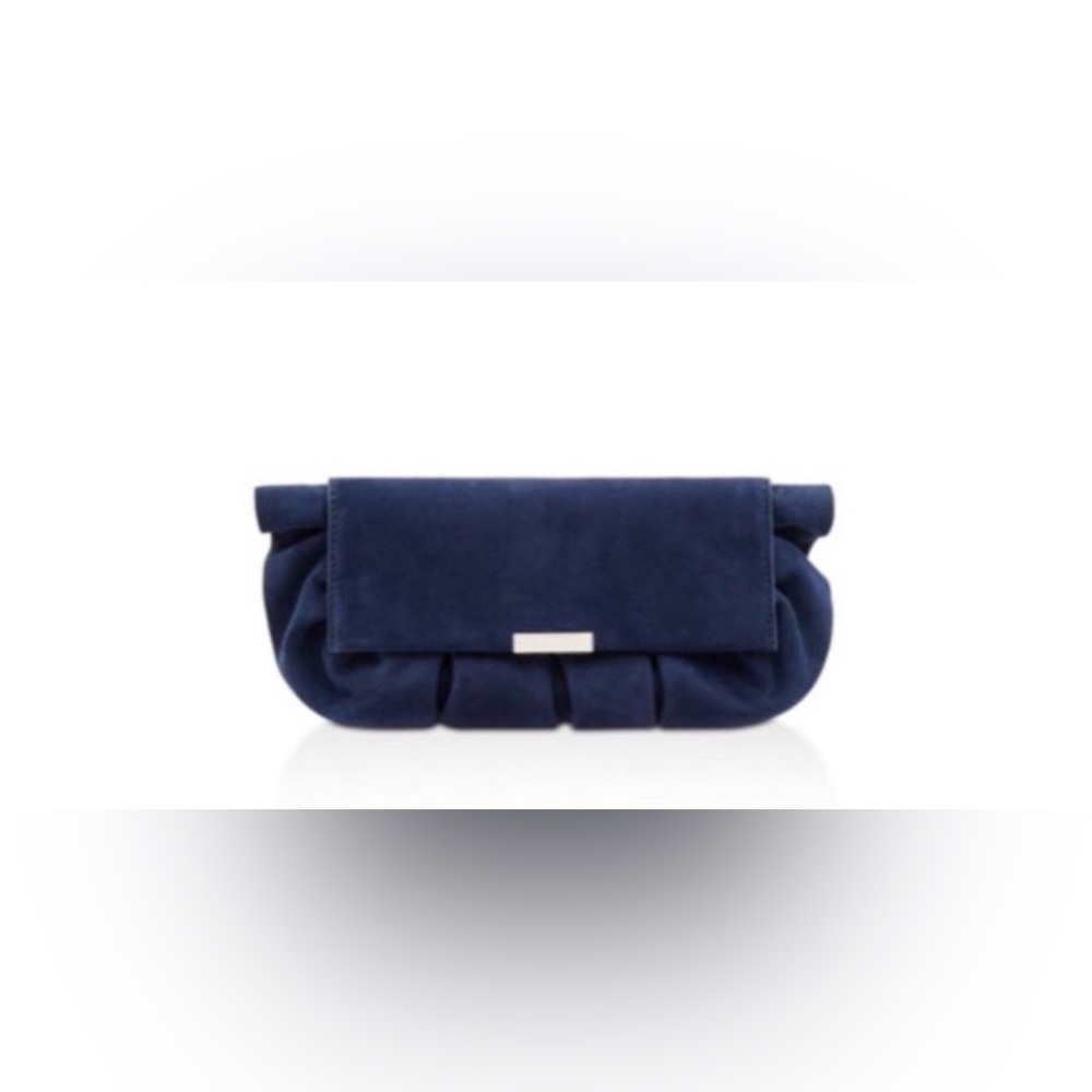 Loeffler Randall dark blue clutch with silver chain
